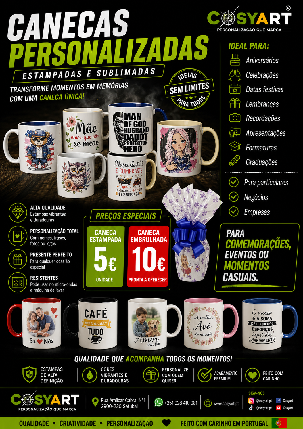 Canecas Personalizadas que acompanham todos os momentos e memórias...
