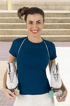 HANNA | T-Shirt de Gola Redonda para Mulher 50% Poliéster 50% Algodão Corte Estreito | Personalizável | Várias Cores