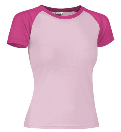 LONDON | T-Shirt Bicolor para Mulher 50% Poliéster 50% Algodão com Manga Raglán | Personalizável | Várias Cores