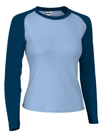 NIKA | T-Shirt de Manga Comprida Bicolor para Mulher 50% Poliéster 50% Algodão | Personalizável | Várias Cores