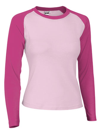 NIKA | T-Shirt de Manga Comprida Bicolor para Mulher 50% Poliéster 50% Algodão | Personalizável | Várias Cores