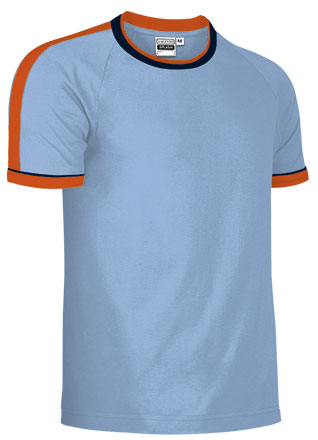 SPLASH | T-Shirt Bicolor de Gola Redonda 100% Algodão Ring Spun para Têxteis Publicitários | Personalizável | Várias Cores