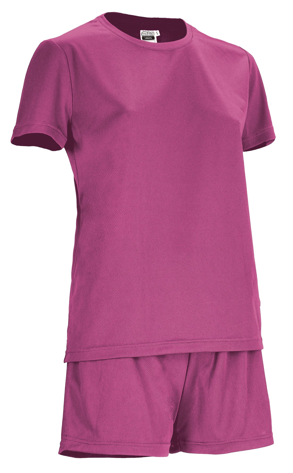 LAGOS | Conjunto Desportivo Mulher T-Shirt e Calções Bird-Eye 100% Poliéster | Personalizável | Várias Cores
