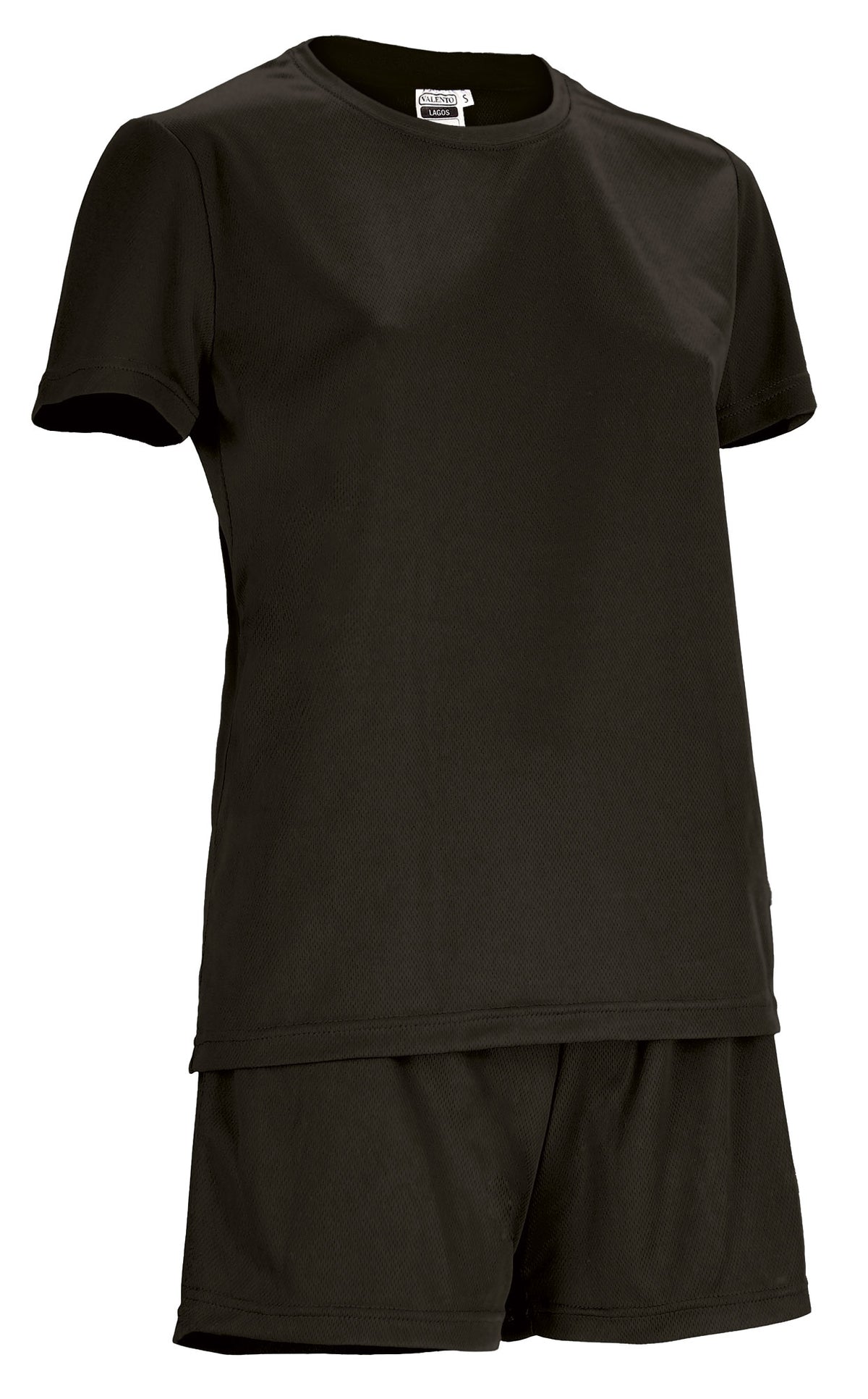LAGOS | Conjunto Desportivo Mulher T-Shirt e Calções Bird-Eye 100% Poliéster | Personalizável | Várias Cores