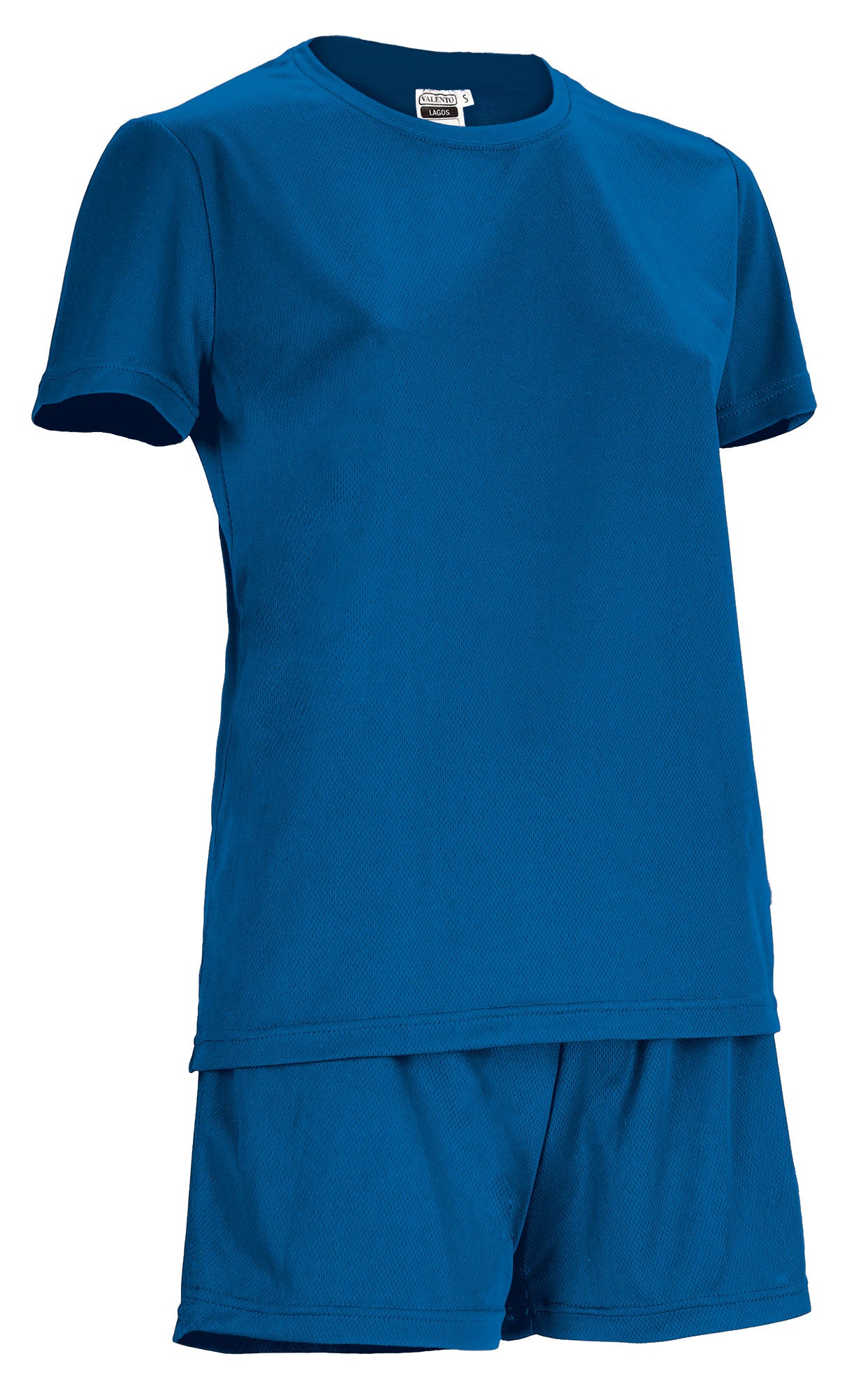 LAGOS | Conjunto Desportivo Mulher T-Shirt e Calções Bird-Eye 100% Poliéster | Personalizável | Várias Cores
