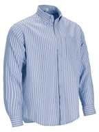 AGENCY | Camisa às Riscas Manga Comprida Oxford com Bolso 50% Poliéster 50% Algodão | Personalizável | Várias Cores