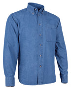 LION | Camisa de Ganga Manga Comprida Denim Pré-Lavado 100% Algodão | Personalizável | Várias Cores