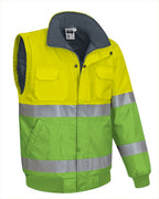 DONEGAL | Casaco Desmontável Acolchoado Alta Visibilidade Bicolor Convertível em Colete | Personalizável | Várias Cores