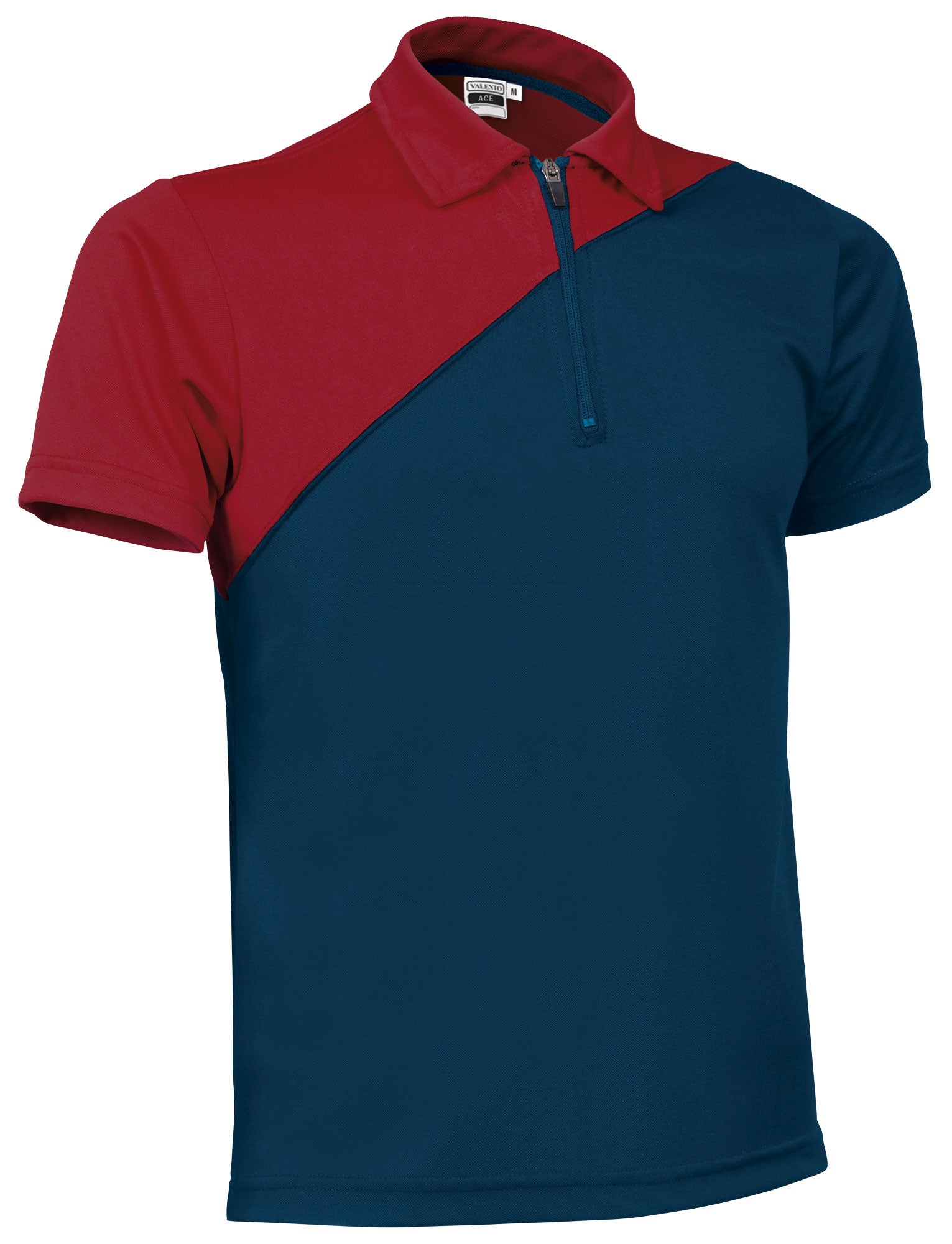 ACE | Polo Desportivo Bicolor Antibacteriano com Meio Fecho 100% Poliéster | Personalizável | Várias Cores