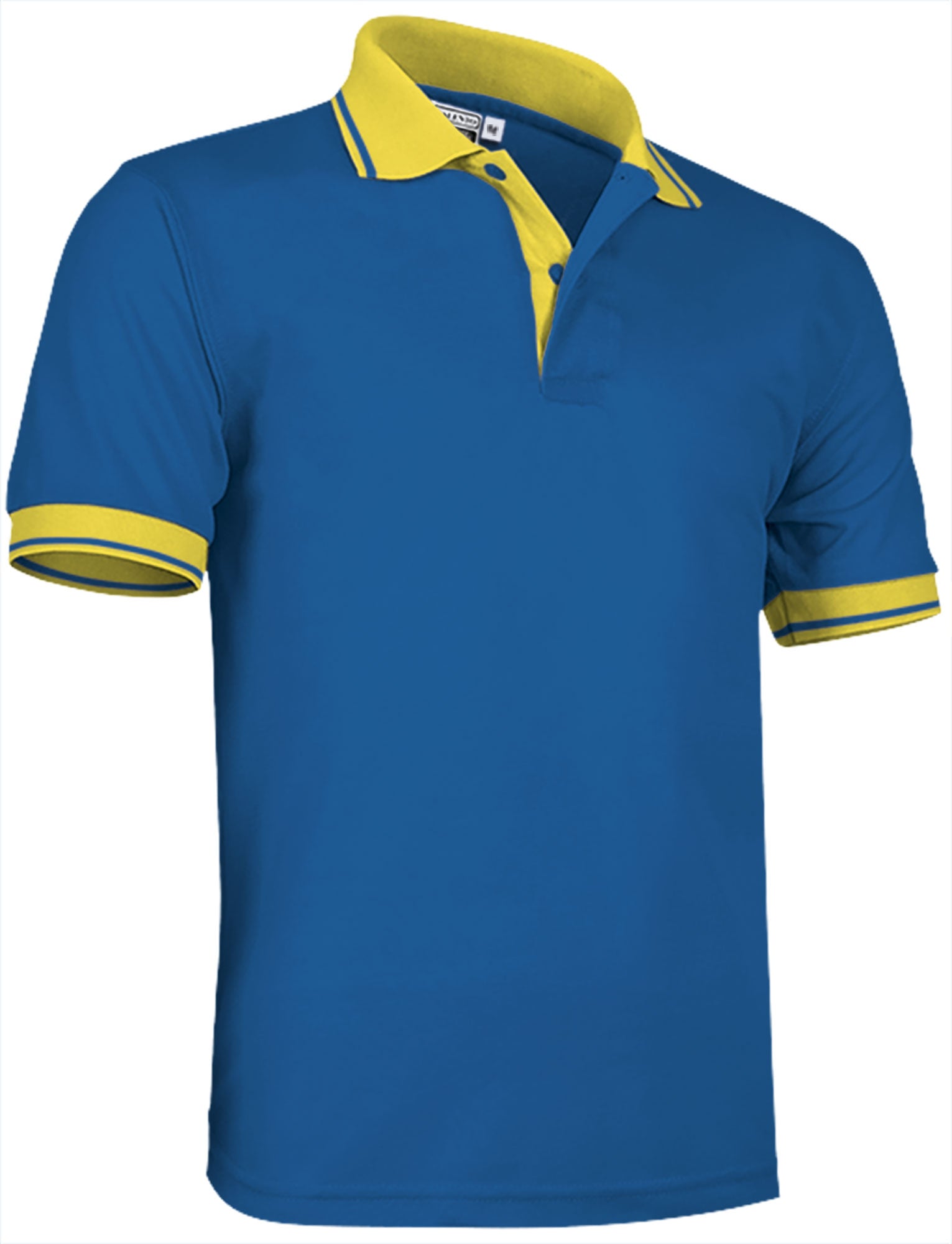 COMBI | Polo Bicolor Gola e Mangas Contrastantes 100% Algodão com Bolso | Personalizável | Várias Cores