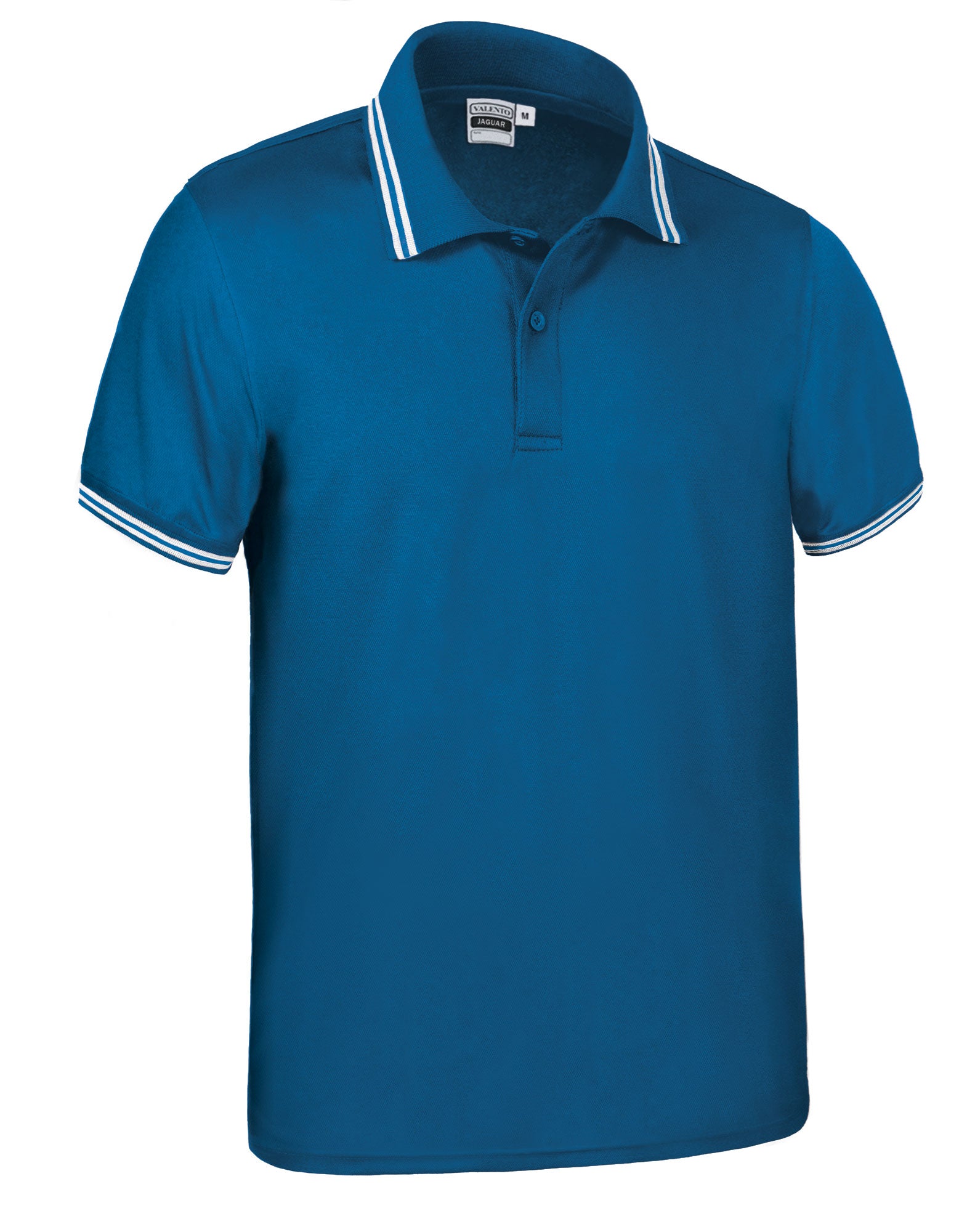 JAGUAR | Polo Desportivo com Faixas Contrastantes na Gola e Mangas 100% Poliéster | Personalizável | Várias Cores