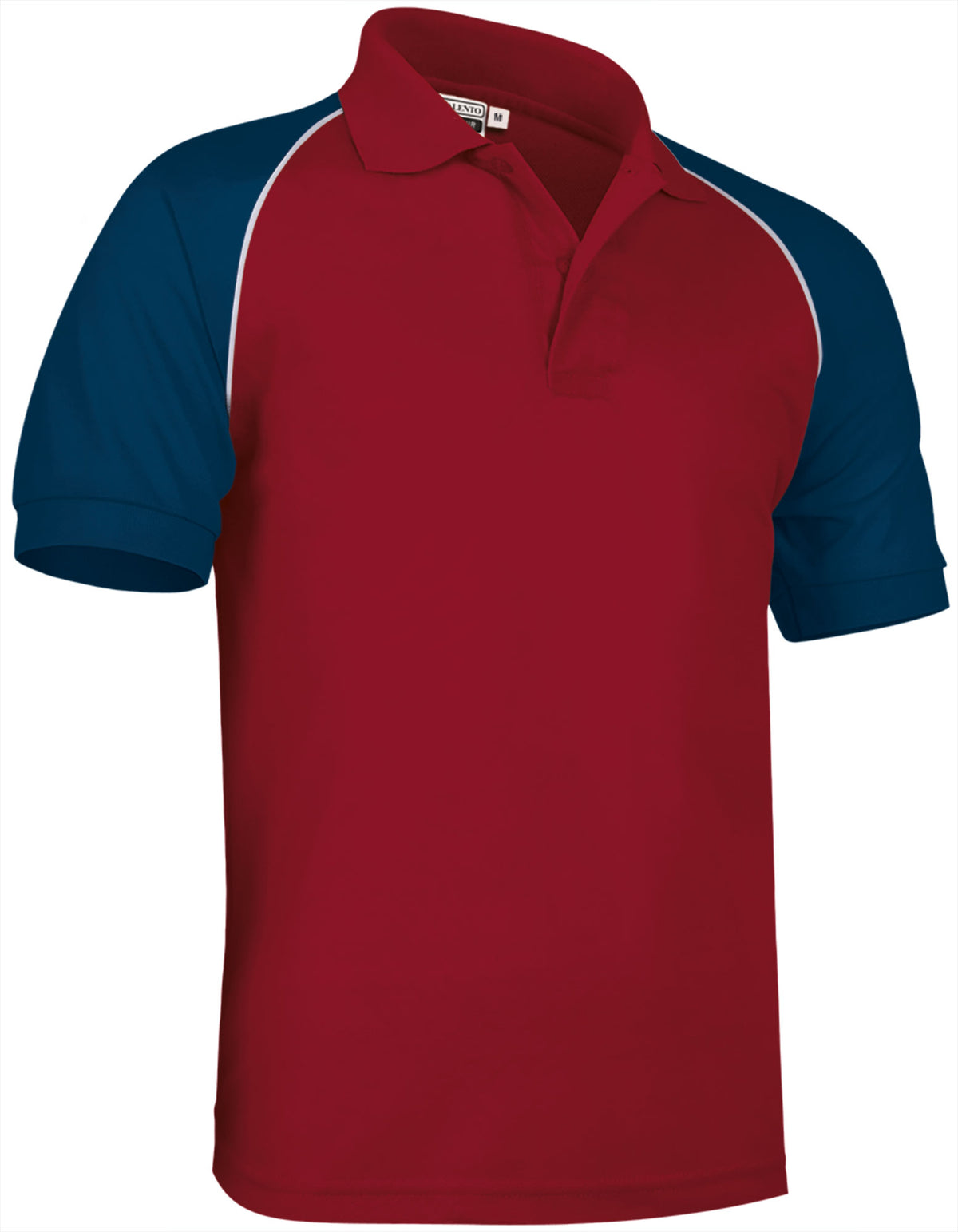 VENUR | Polo Tricolor Manga Raglan com Vivo 100% Algodão com Bolso | Personalizável | Várias Cores