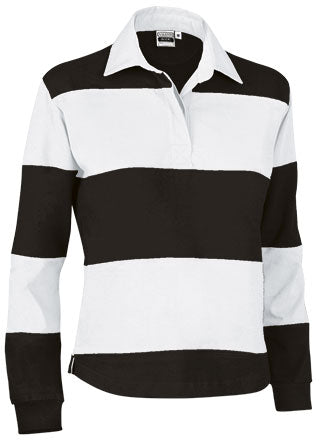 KICK | Polo de Rugby Manga Comprida para Mulher Slim Fit 100% Algodão Bicolor | Personalizável | Várias Cores
