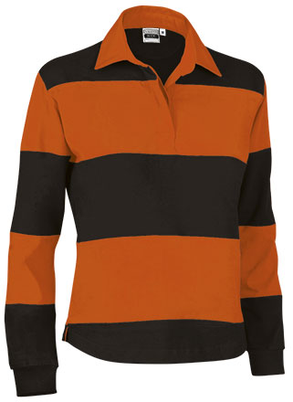 KICK | Polo de Rugby Manga Comprida para Mulher Slim Fit 100% Algodão Bicolor | Personalizável | Várias Cores