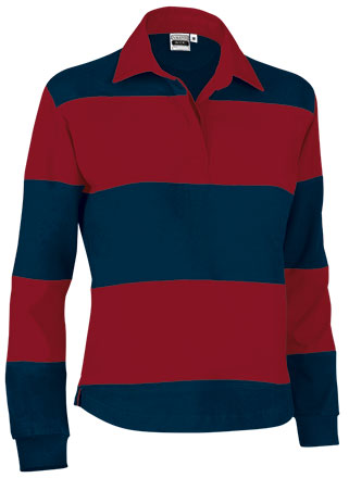KICK | Polo de Rugby Manga Comprida para Mulher Slim Fit 100% Algodão Bicolor | Personalizável | Várias Cores