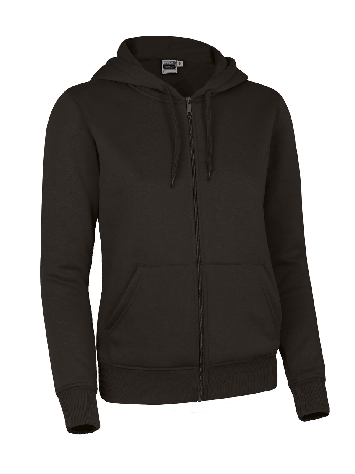 BONDI | Sweatshirt com Capuz Fecho Completo e Bolso Canguru Dividido Corte Slim Mulher 100% Poliéster | Personalizável | Várias Cores
