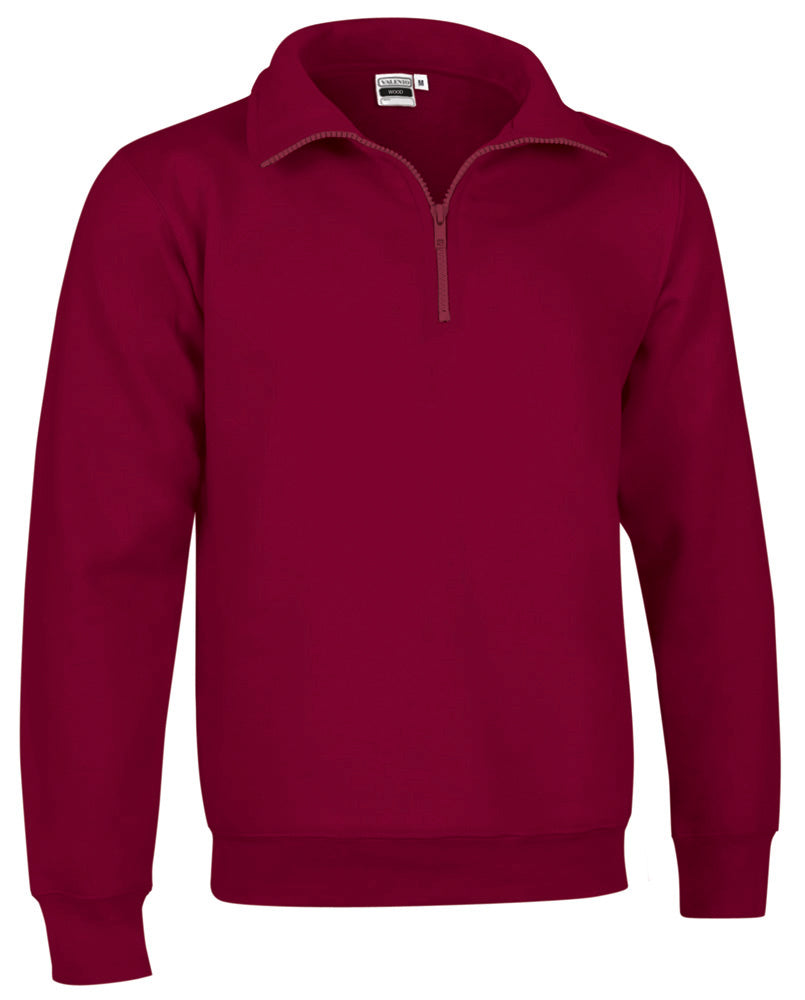 WOOD | Sweatshirt com Meio Fecho Gola Alta Felpa 65% Poliéster 35% Algodão | Personalizável | Várias Cores