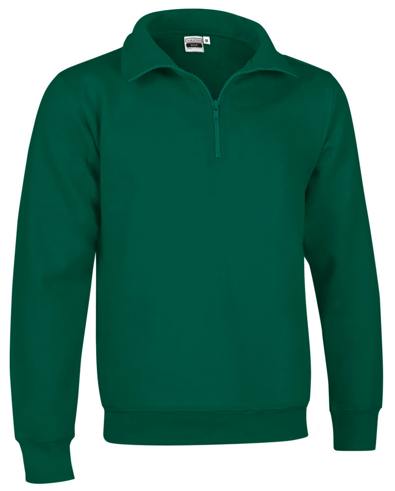 WOOD | Sweatshirt com Meio Fecho Gola Alta Felpa 65% Poliéster 35% Algodão | Personalizável | Várias Cores