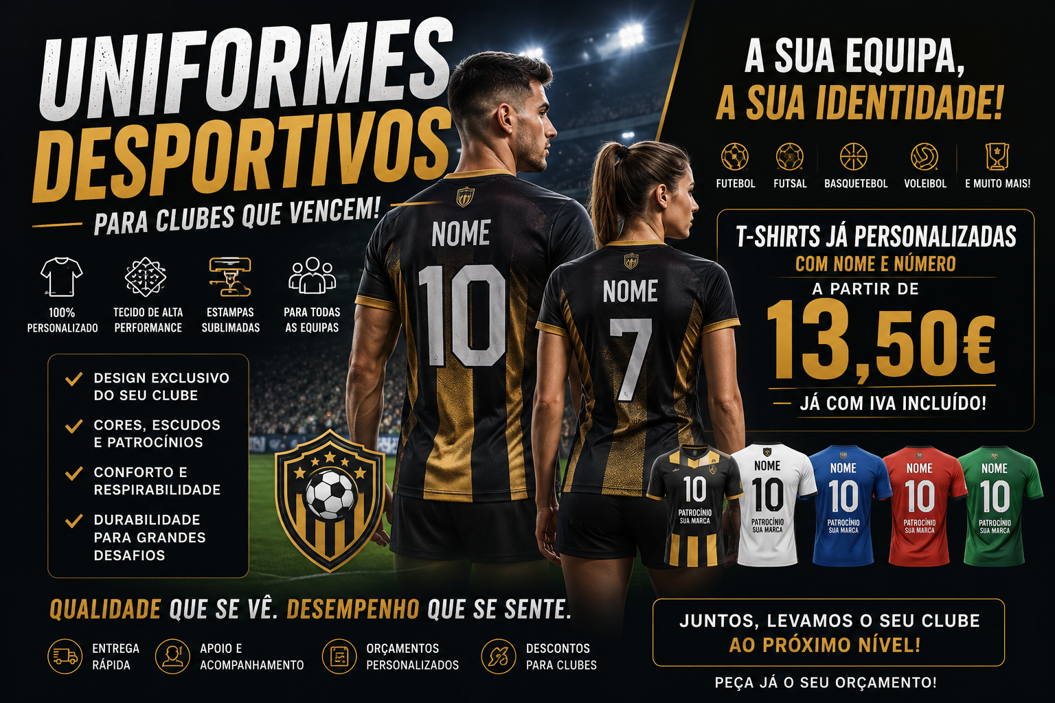 Uniformes Desportivos Personalizados para Clubes — A Identidade da Sua Equipa, Feita para ti...