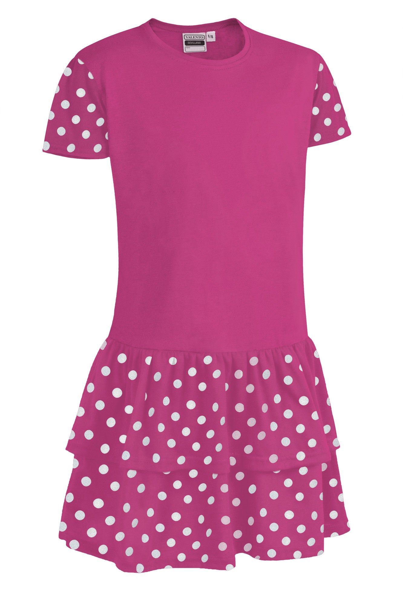 SEVILLANA | Vestido Criança Estampado Poá com Franzido | Personalizável