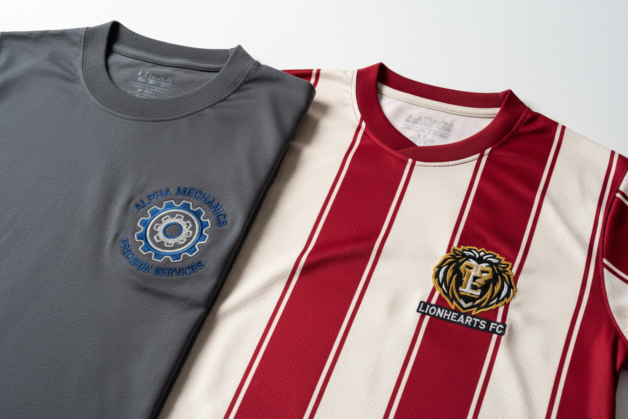 T-shirt profissional e desportiva personalizada acabada pela Cosyart
