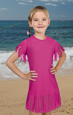 Cute smiling little girl in swimsuit Vestido Infantil INDIANA